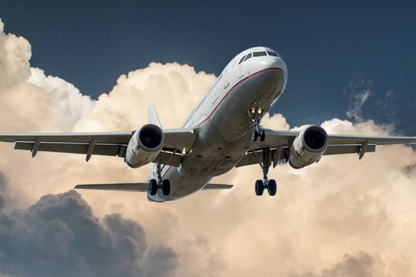 plane in clouds