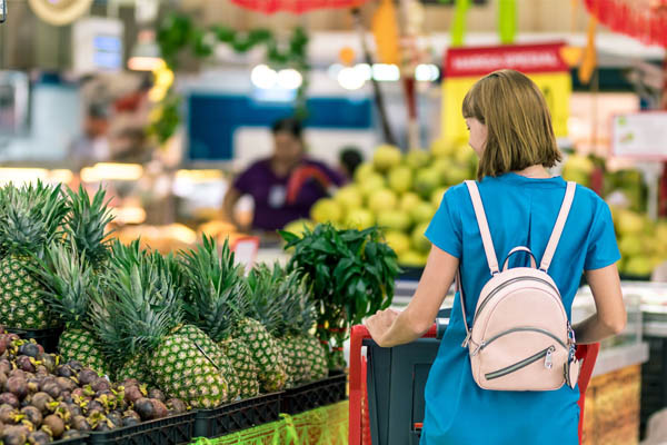 woman shopping in grocery store